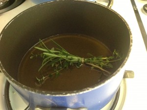infusing rosemary & thyme