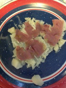 red potatoes mashed with skins
